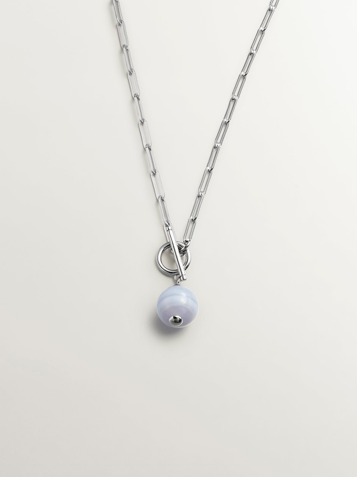 Cadena de plata 925 con ágata azul